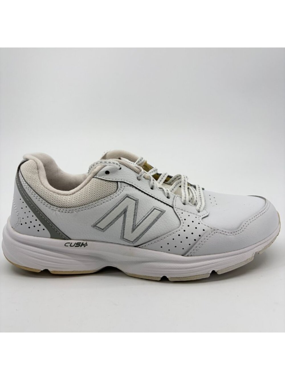 New Balance 411 Womens Size 8.5 White Gray Athletic Leather Shoes Sneakers